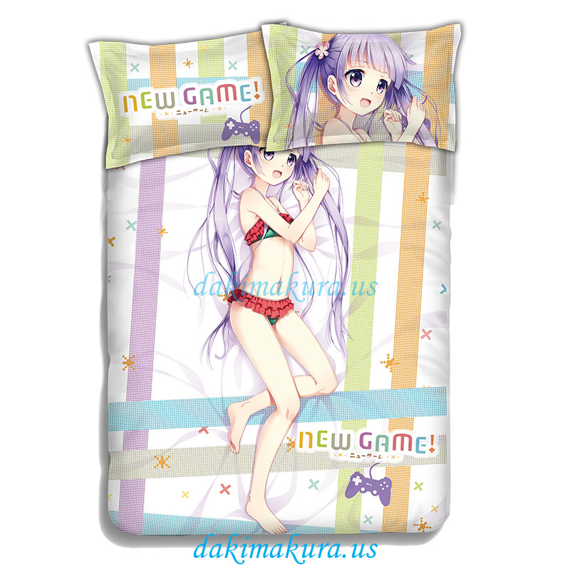 SUZUKAZE AOBA-NEW GAME Japanese Anime Bed Blanket Duvet Cover with Pillow Covers
